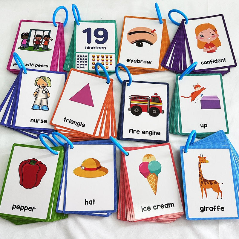 12 Temas 386 Palabras Juego Completo Niños Montessori Palabras En Inglés Aprendizaje Tarjetas De Flash Suministros De Aula Juguetes Educativos De Jardín De Infantes Ayudas De Enseñanza - SACASUSA