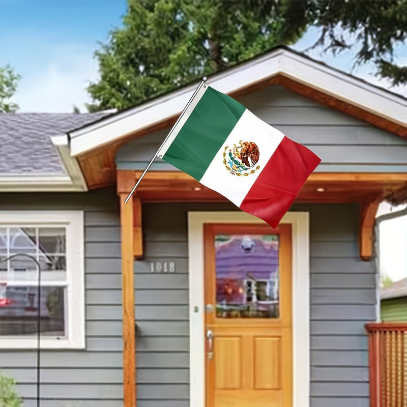 1 bandera mexicana de 3 x 5 pies, bandera de poliéster. - SACASUSA