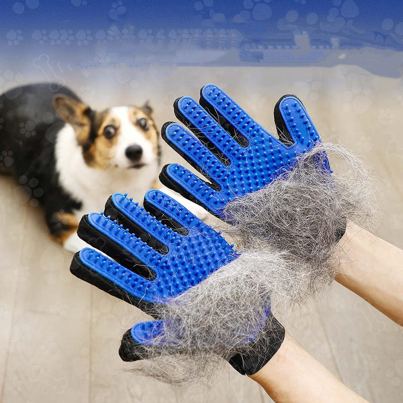 1 par de guantes de aseo para mascotas, cepillo suave para quitar el pelo de perros y gatos, masajea y estimula la circulación, fácil de usar y limpiar - SACASUSA