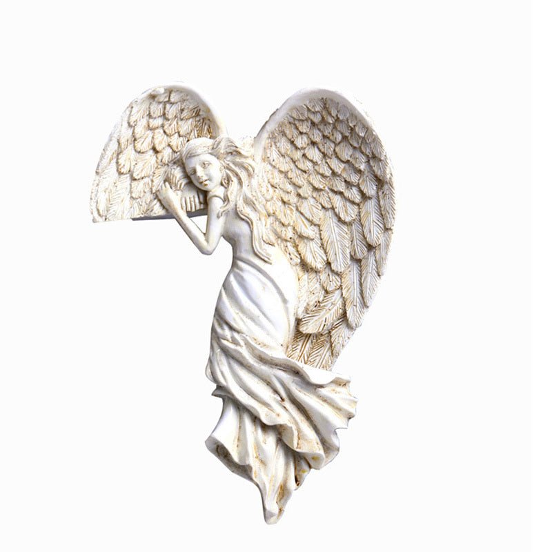 1 pieza de ángel de la redención, decoración de marco de puerta de resina, adorno de alas de ángel despertado - SACASUSA