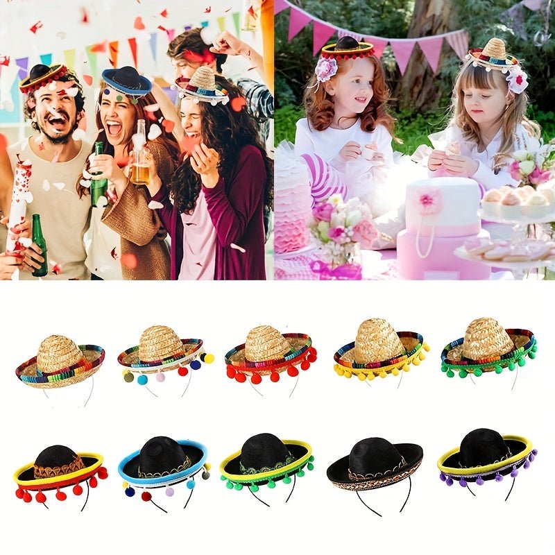 1 Pieza, Sombrero Decorativo Para Fiesta De Vacaciones, Pequeño Sombrero Mexicano Creativo, Suministros De Decoración Para Fiestas Temáticas - SACASUSA
