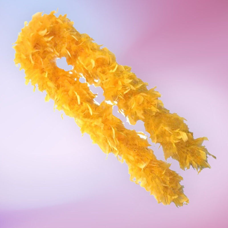 100g Boa oro amarillo oropeles pavo Chandelle Boa de plumas 6 pies de largo años 20 hermoso color accesorio de disfraz de Halloween - SACASUSA