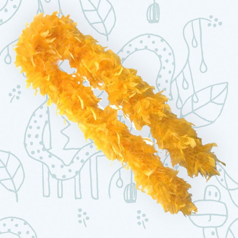 100g Boa oro amarillo oropeles pavo Chandelle Boa de plumas 6 pies de largo años 20 hermoso color accesorio de disfraz de Halloween - SACASUSA