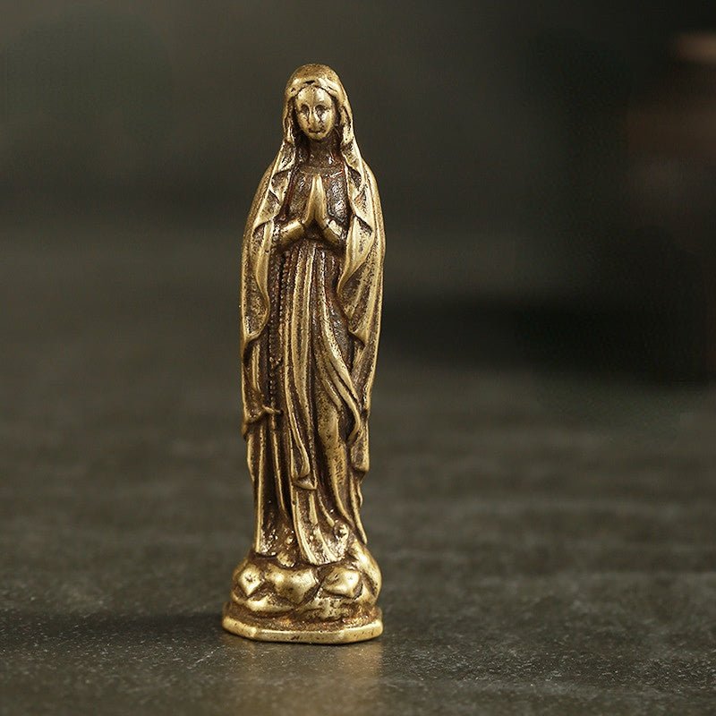 1pc Figurina De La Virgen María Estatua De Nuestra Señora De La Gracia Mini Escultura De La Virgen María Estilo Italiano Católico Estatua Religiosa Decoración - SACASUSA