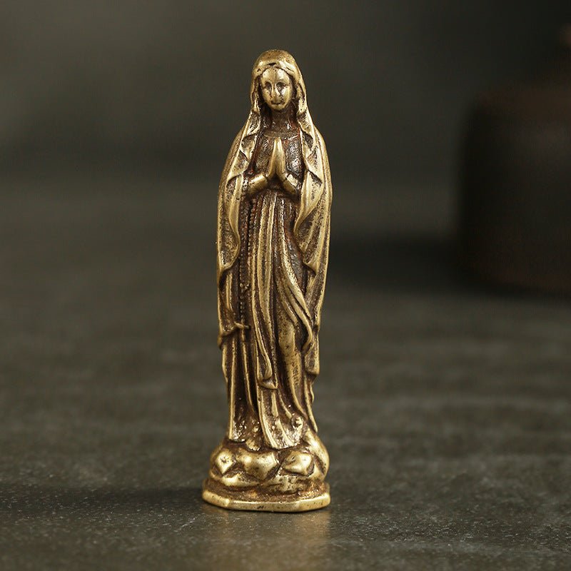 1pc Figurina De La Virgen María Estatua De Nuestra Señora De La Gracia Mini Escultura De La Virgen María Estilo Italiano Católico Estatua Religiosa Decoración - SACASUSA