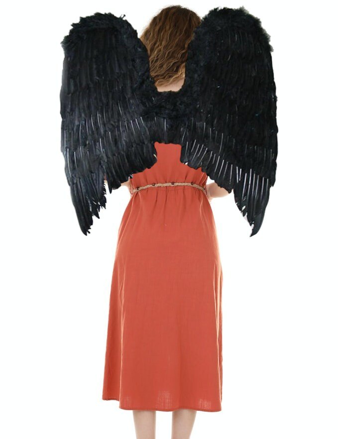 28X26 pulgadas XL Pluma extra grande Alas de ángel de hadas de Halloween 3 colores Negro, blanco o rojo Hombres Mujeres Adultos Tamaño L Fiesta de disfraces - SACASUSA