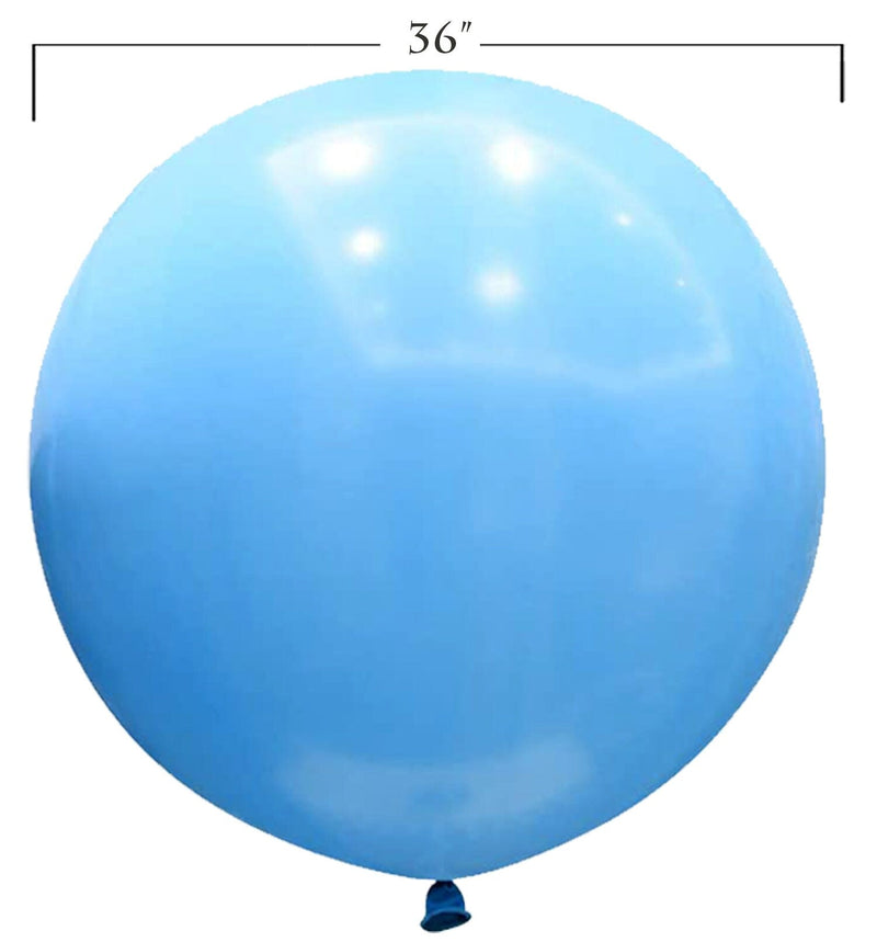 36 pulgadas redondo paquete de 5 piezas azul claro espesar látex globos gigantes baby shower género revelar cumpleaños boda compromiso fiesta decoración decoración - SACASUSA