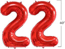 40 pulgadas Jumbo Big Red Foil Mylar Número Globos Niña 1 2 3 4 5 6 7 8 9 0 Fiesta de cumpleaños Decoraciones para niños Años de antigá¼edad Fiesta de aniversario Niña - SACASUSA