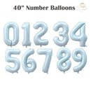 40 pulgadas Jumbo Light Creamy Blue Green Pink Foil Mylar Número Globos Niño Niña 1 2 3 4 5 6 7 8 9 0 Fiesta de cumpleaños Revelación de género Baby Shower - SACASUSA