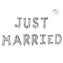 40 "RECIá‰N CASADOS Carta Jumbo Globos DIY Boda Decoraciones para fiestas nupciales Oro rosa, Rosa, Plata, Oro, Globos negros Decoración Flotador de helio - SACASUSA