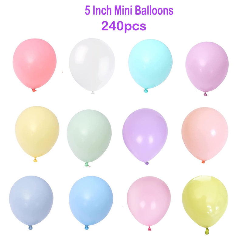 5 pulgadas 2400 pc 12 Macaron Mix Surtido de colores aleatorios Rosa Púrpura Blanco Azul Verde Látex Mini globos Baby Shower Cumpleaños Decoración de boda - SACASUSA