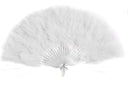 Abanico de mano de plumas plegable blanco grande hecho a mano, nuevo para fiesta de disfraces de Halloween, abanico de boda nupcial, regalo - SACASUSA