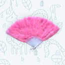 Abanico de mano de plumas plegable, grande, hecho a mano, color rosa, nuevo para fiesta de disfraces de Halloween, abanico de boda nupcial, regalo - SACASUSA