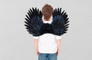 Alas de ángel de Halloween de plumas negras pequeñas hechas a mano para niños, niñas o niños con halo gratis - SACASUSA