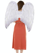 Alas de ángel de plumas blancas grandes XXL hechas a mano de 32x33 pulgadas para Halloween, mujeres y hombres adultos, fiesta de disfraces de Halloween - SACASUSA