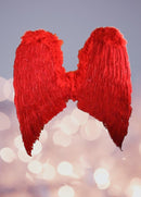Alas de ángel de plumas rojas extra grandes con halo para adulto - SACASUSA