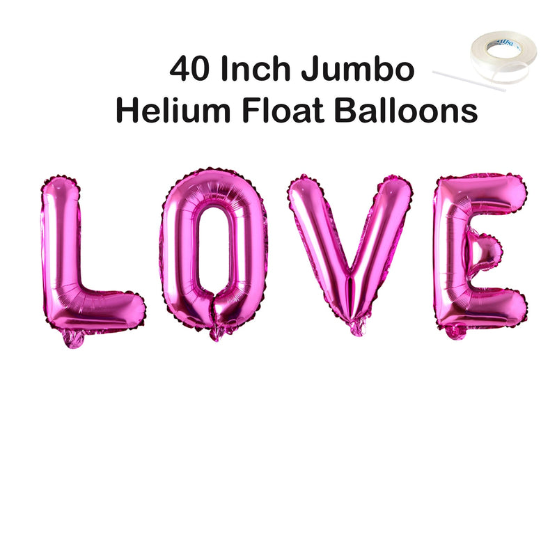 AMOR 40 "XL Globos Jumbo Galentines Decoraciones para fiestas del Dá­a de San Valentá­n Oro rosa, Rosa, Plata, Oro, Globos negros Decoración para fiestas Banner - SACASUSA