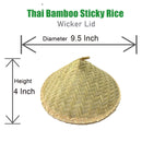 Auténtica cocina tailandesa hecha a mano con nuestra vaporera de arroz glutinoso pegajosa de bambú, ala de canasta grande y tapa redonda de mimbre - SACASUSA