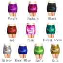 Azul real metálico elástico mini falda corta cintura alta brillante aspecto mojado spandex Halloween estiramiento fiesta clubwear bodycon chica mujeres SML - SACASUSA