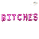 Banner de letras Jumbo BITCHES de 40 pulgadas, rosa, oro rosa, plata, decoración negra, globo, despedida de soltera, despedida de soltera, favores de fin de semana - SACASUSA