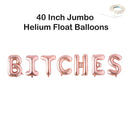 Banner de letras Jumbo BITCHES de 40 pulgadas, rosa, oro rosa, plata, decoración negra, globo, despedida de soltera, despedida de soltera, favores de fin de semana - SACASUSA