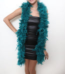 Boa de plumas Chandelle de pavo verde azulado de 100g, 6 pies de largo, accesorio de disfraz de Halloween de hermoso color de los años 20 - SACASUSA