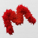 Boa de plumas de pavo rojo de 100g, boas de plumas de 6 pies de largo, hermoso color vibrante, accesorio para disfraz de Halloween - SACASUSA