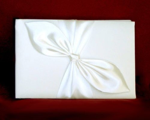 Boda nupcial Marfil Nudo de amor Anillo de lazo de satén Portador de almohada Cesta de niña de flores Libro de visitas Juego de bolá­grafos Juego de servidor de cuchillos para pasteles álbum de fotos - SACASUSA