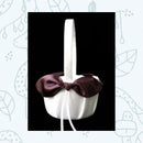 Boda nupcial Marrón Nudo de amor Arco de satén Anillo blanco Almohada Portador Flor Chica Cesta Libro de visitas Pluma conjunto Pastel Cuchillo Servidor Conjunto álbum de fotos - SACASUSA