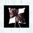 Boda nupcial Marrón Nudo de amor Arco de satén Anillo blanco Almohada Portador Flor Chica Cesta Libro de visitas Pluma conjunto Pastel Cuchillo Servidor Conjunto álbum de fotos - SACASUSA