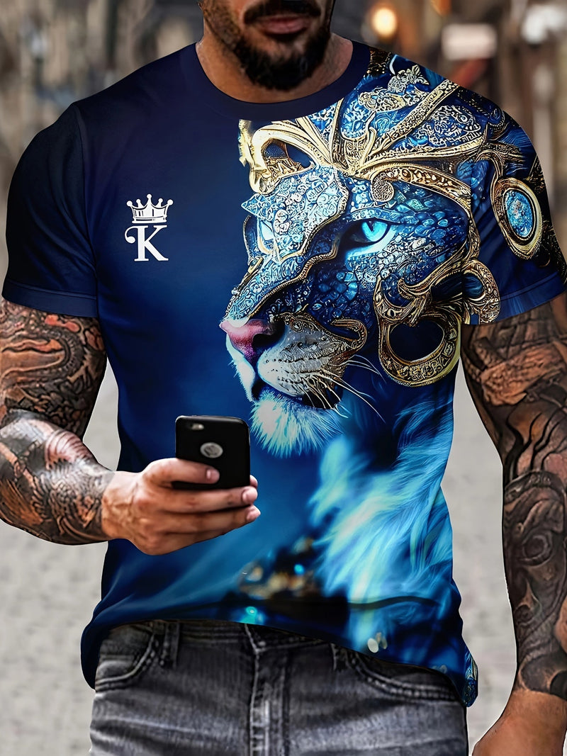 Camiseta Gráfica 3D Hombre de El Rey León - Elástica, Duradera y A la Moda para Confort Diario y Ocio en Resorts de Verano - SACASUSA