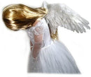 Handmade White Fairy and Feather Halloween Costume, Angel Wings for Kids, Toddlers with Free Halo