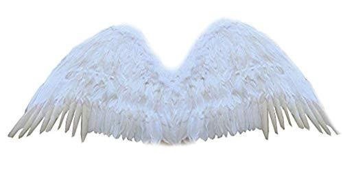 Disfraz de Halloween de plumas extragrandes de 47x17 pulgadas, alas de ángel y Hada, Halo libre en blanco o negro, talla XL para hombres, mujeres y adultos