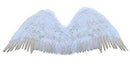Extra Large 47x17 Inch Feather Halloween Costume Angel & Fairy Wings, Free Halo in Black or White, XL Size for Men, Women & Adults