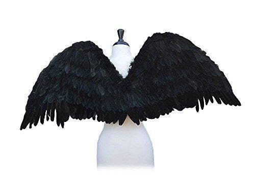 Disfraz de Halloween de plumas extragrandes de 47x17 pulgadas, alas de ángel y Hada, Halo libre en blanco o negro, talla XL para hombres, mujeres y adultos