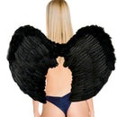 Large Feather Halloween Costume, Fairy Angel Wings, 26" x 19", Black, White, or Red with Free Halo for Men, Women, and Adults