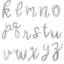 Cursive Script Custom Silver Phrase Choose Your Letter Number Alphabet Balloon Banner Baby Shower / Happy Birthday Personalization Lowercase