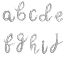 Cursive Script Custom Silver Phrase Choose Your Letter Number Alphabet Balloon Banner Baby Shower / Happy Birthday Personalization Lowercase
