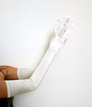 Extra Largo Marfil 23 pulgadas sobre el codo Guantes de satén nupciales de grado A Fiesta de Halloween Cosplay Formal Años 20 Longitud operativa Fiesta rugiente Fiesta de graduación - SACASUSA