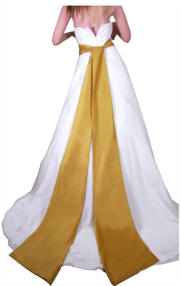 Faja de boda de satén grande, cinturón nupcial, cinturón de corbata para desfile de noche de graduación, vestidos largos lisos, rojo, negro, rosa, champán, dorado, marrón, blanco, marfil - SACASUSA