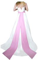 Faja de boda de satén grande, cinturón nupcial, cinturón de corbata para desfile de noche de graduación, vestidos largos lisos, rojo, negro, rosa, champán, dorado, marrón, blanco, marfil - SACASUSA