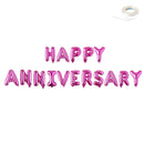 FELIZ ANIVERSARIO Banner de globo de 40 pulgadas Globos con letras gigantes Decoración de fiesta Oro rosa, rosa, plata, oro, fondo negro Flotador de helio - SACASUSA