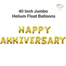 FELIZ ANIVERSARIO Banner de globo de 40 pulgadas Globos con letras gigantes Decoración de fiesta Oro rosa, rosa, plata, oro, fondo negro Flotador de helio - SACASUSA