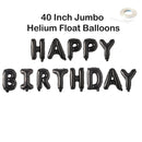 FELIZ CUMPLEAá‘OS 40" Globo Banner Globos con letras gigantes Decoración de fiesta Oro rosa, rosa, plata, oro, fondo negro Flotador de helio - SACASUSA