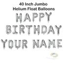 FELIZ CUMPLEAá‘OS Jumbo 40" Globo Banner con nombre personalizado Globos con letras Plata, Oro, Oro rosa, Negro, Rosa, Azul Decoraciones para fiestas Helio - SACASUSA