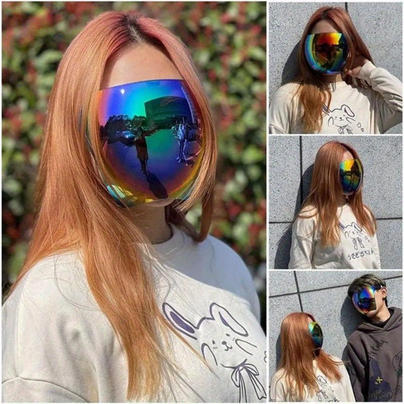 Gafas de Sol Coloridas Anti-Vaho y Anti-Salpicaduras Estilizadas para Mujeres con Diseño de Máscara Espacial: Lente y Armazón de Policarbonato, Ideales para el Uso Diario de Gafas Decorativas - SACASUSA