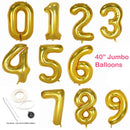 Globo numérico de 40 "0/1/2/3/4/5/6/7/8/9 Globo de aluminio Decoración de fiesta de cumpleaños Oro Plata Azul Rosa Rojo Negro Rosa Oro Verde Púrpura Arco iris - SACASUSA