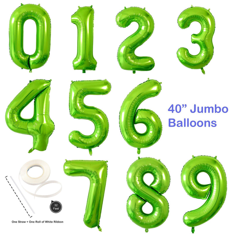 Globo numérico de 40 "0/1/2/3/4/5/6/7/8/9 Globo de aluminio Decoración de fiesta de cumpleaños Oro Plata Azul Rosa Rojo Negro Rosa Oro Verde Púrpura Arco iris - SACASUSA