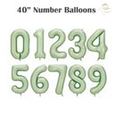 Globos con números de Mylar de aluminio verde crema gigante de 40 pulgadas para niño y niña 1 2 3 4 5 6 7 8 9 0 Decoraciones para fiesta de cumpleaños Baby Shower Revelación de género - SACASUSA