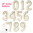 Globos de helio con números gigantes, color crema mate, color beige, de 40 pulgadas, 0,1,2,3,4,5,6,7,8,9, lámina decorativa para fiesta de bodas de cumpleaños, 1º, 2º, 3º - SACASUSA